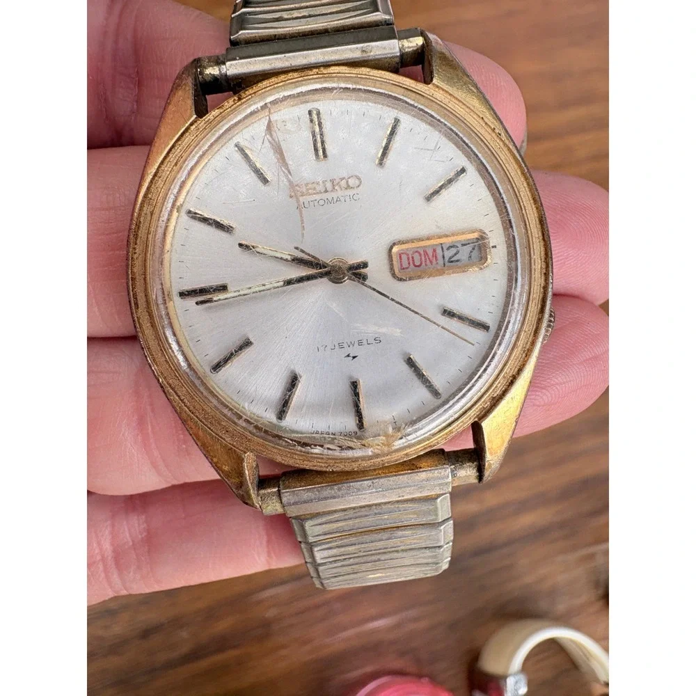 Vintage Watch Lot Seiko Timex Indiglo Jaz Paris FMD 5 Pieces For Repair